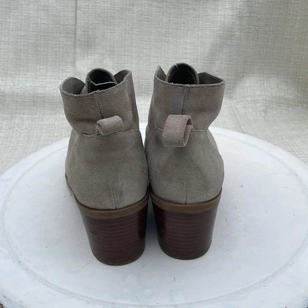 Susina Taupe Suede Lace Up Ankle Boots